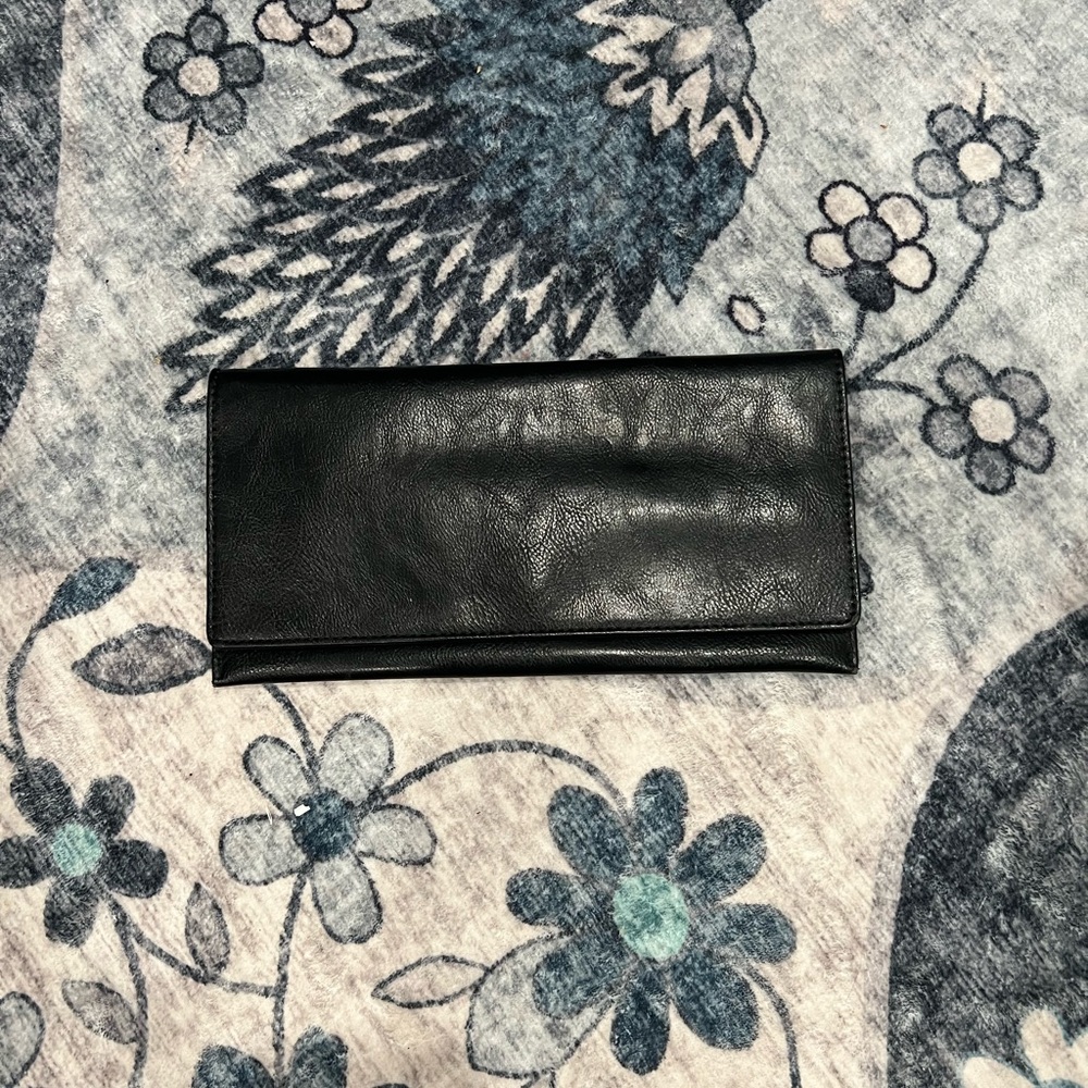 Banana Republic Black Leather Clutch EUC